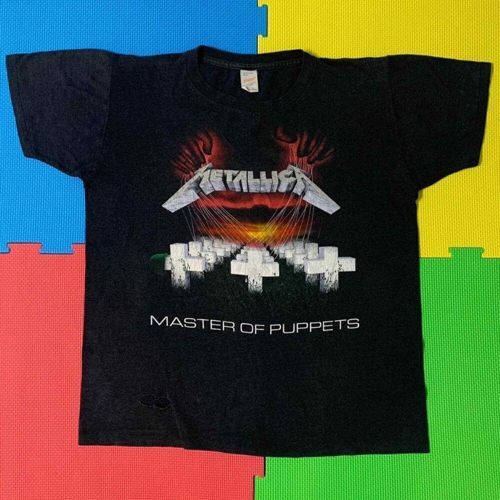 Vintage 80’s Metallica T-shirt Single Stitch Adult Large Master of Puppets faded